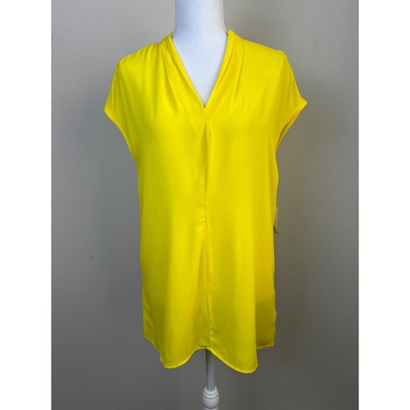 Larry Levine Tops - Larry Levine Women's M Vibrant Yellow Blouse Career Top Academia Dopamine Chic